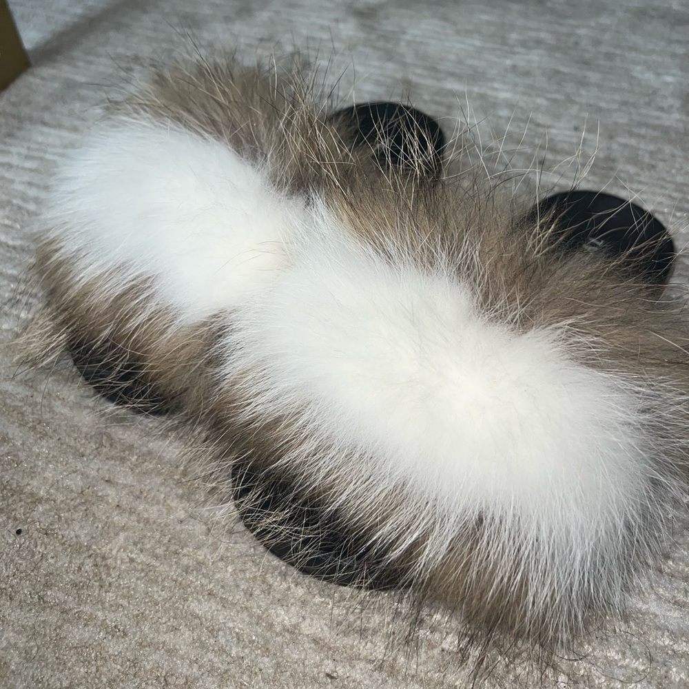 Genuine Fox Fur Slides